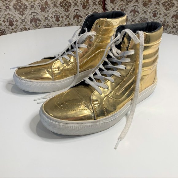 Vans | Shoes | Shiny Gold Vans Sk8hi Hi 